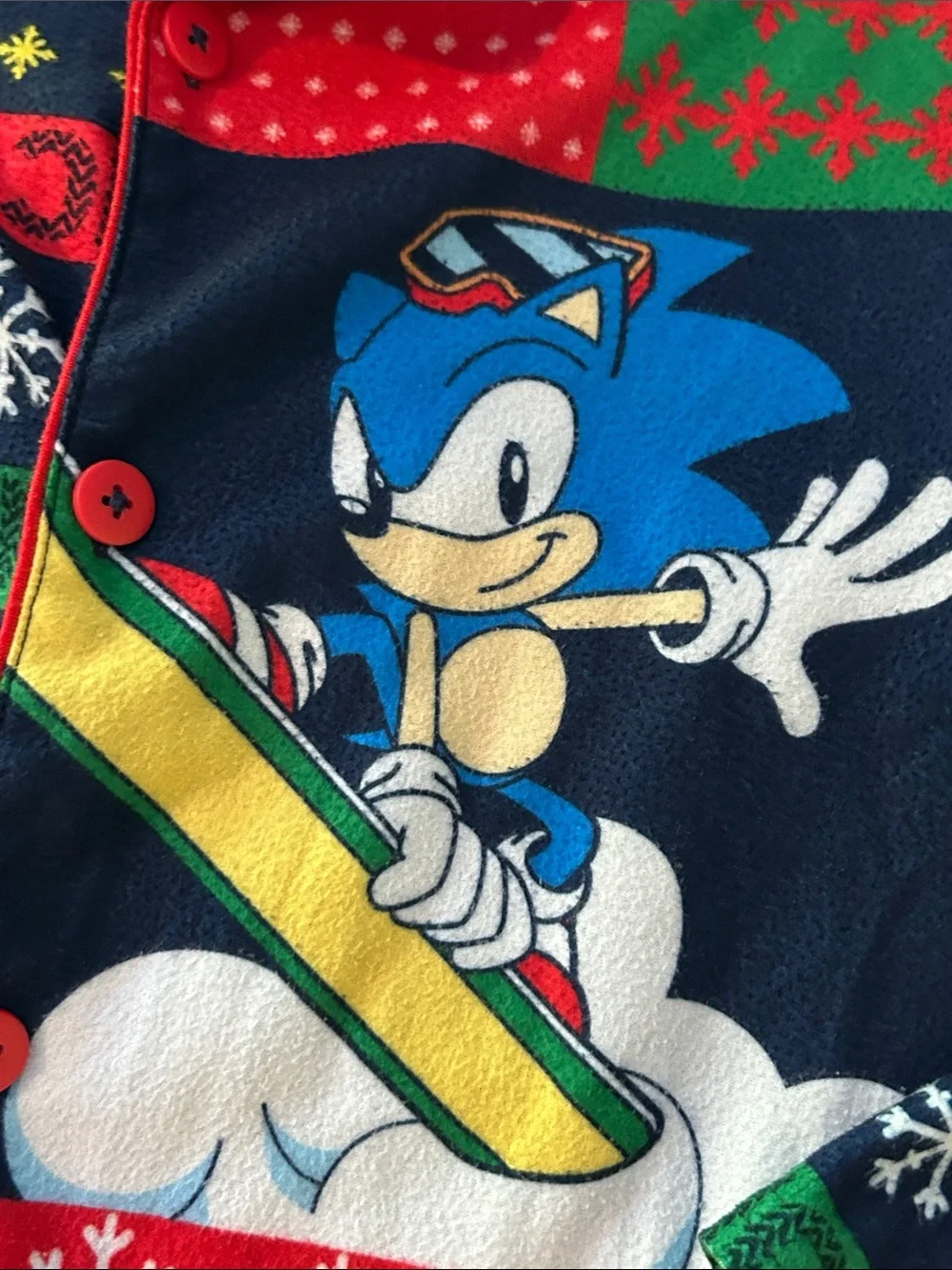 Kids Nintendo Sega Sonic the Hedgehog Winter Holiday Pajama Set